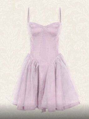 Princess Spaghetti Strap Dress - Light Purple